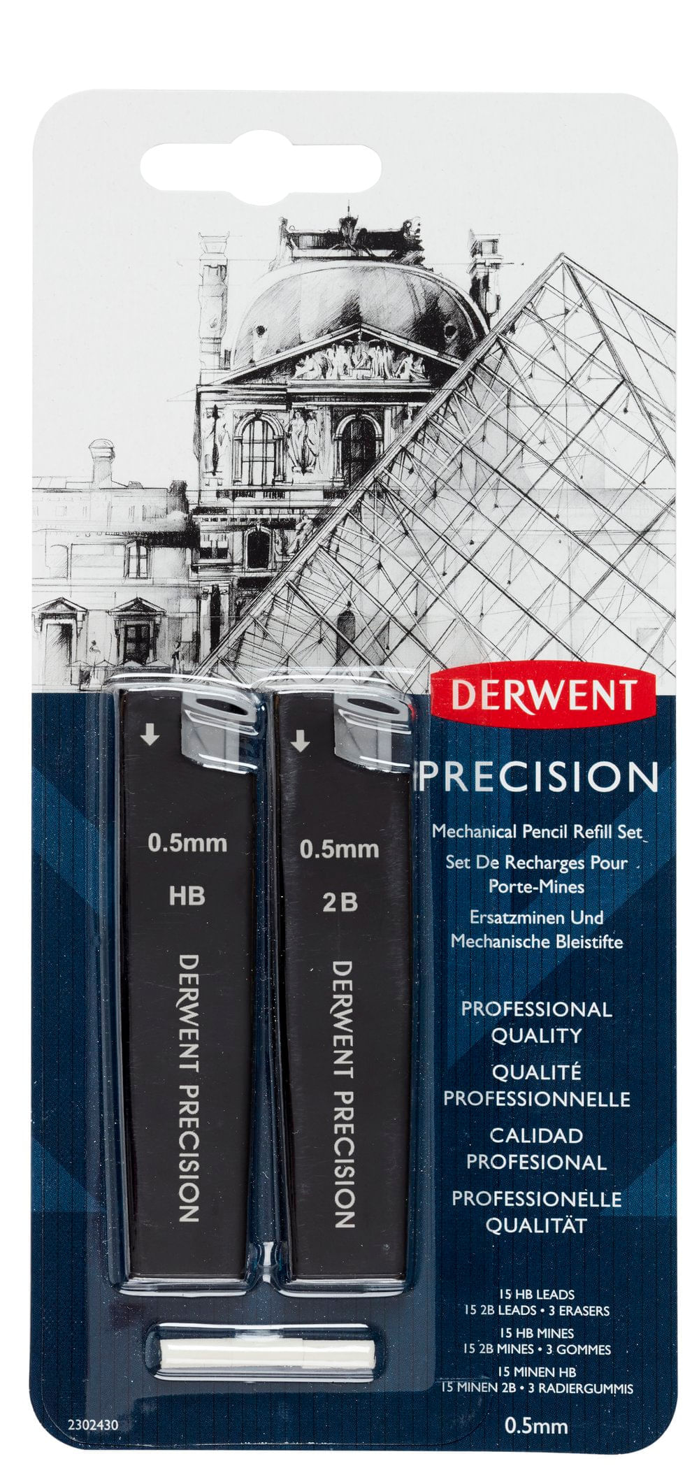 Set 30 mine creion Derwent Profesional 0.5 mm HB/2B si 3 radiere