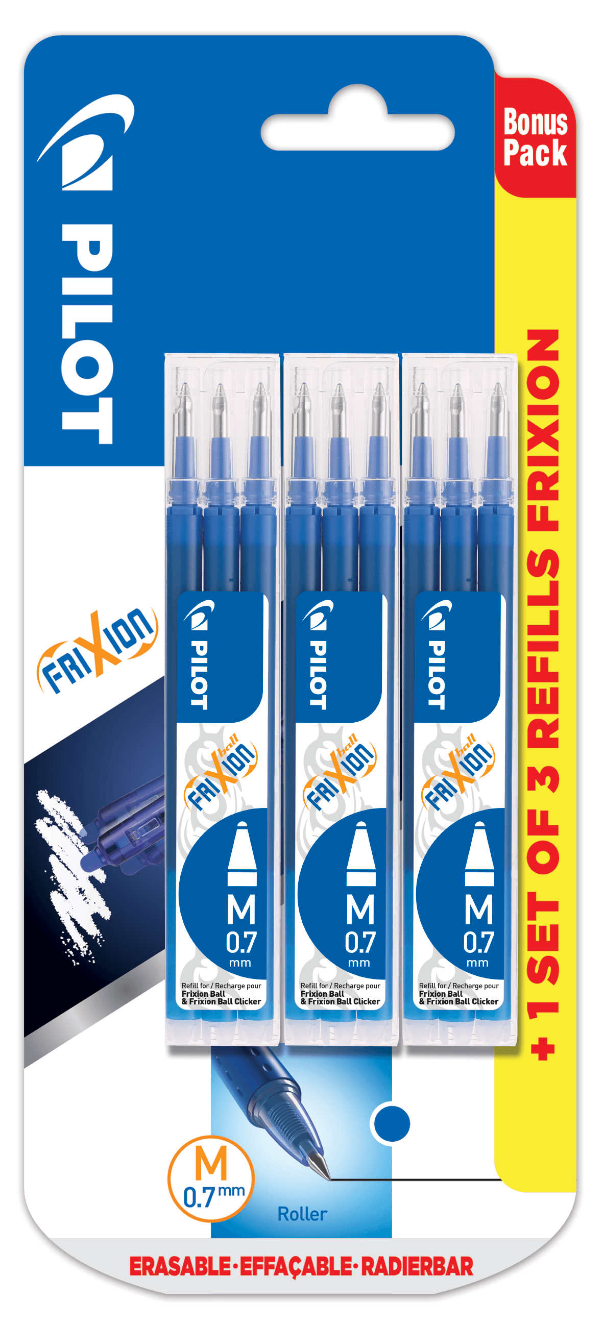 Set 2x3 rezerve frixion albastre + 1 set 3 rezerve frixion albastre