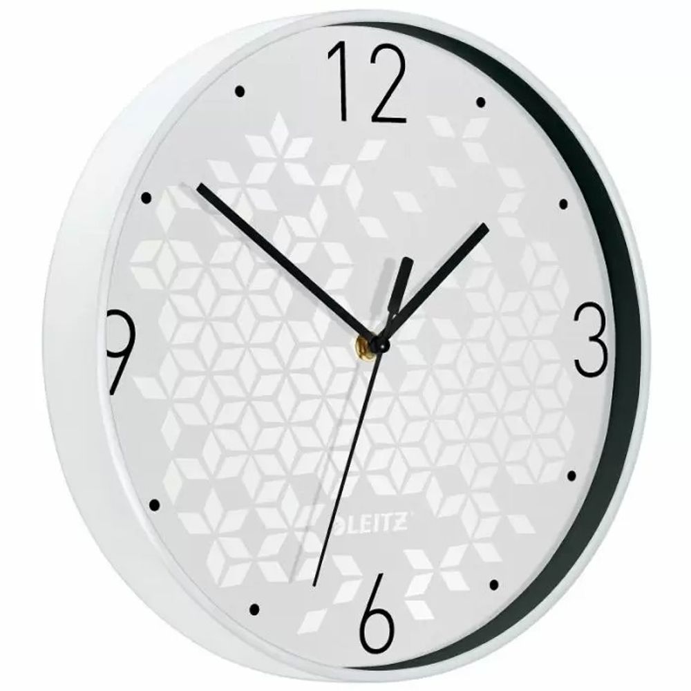 Ceas pentru perete Leitz WOW, silentios, rotund, 29 cm, alb