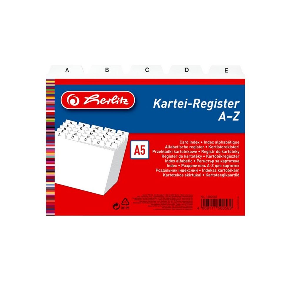 Index carton, a-z, a5, herlitz