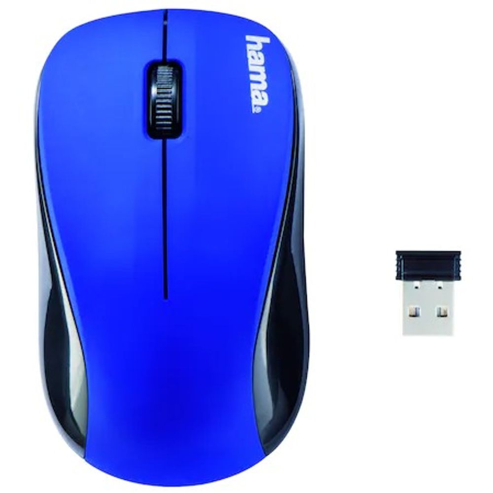 Mouse wireless Hama AM-8100, Negru/Albastru dacris.net imagine 2022 cartile.ro