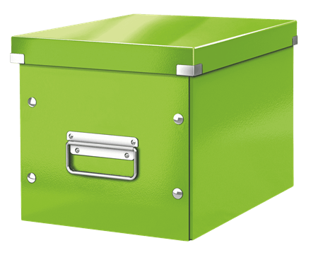 Cutie depozitare carton laminat pliabila cu capac verde Leitz WOW Click&Store