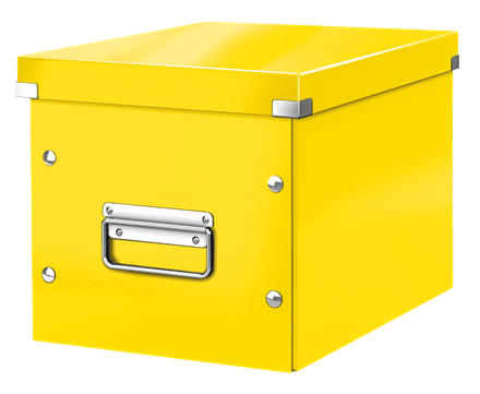 Cutie depozitare carton laminat pliabila cu capac alb Leitz WOW Click&Store