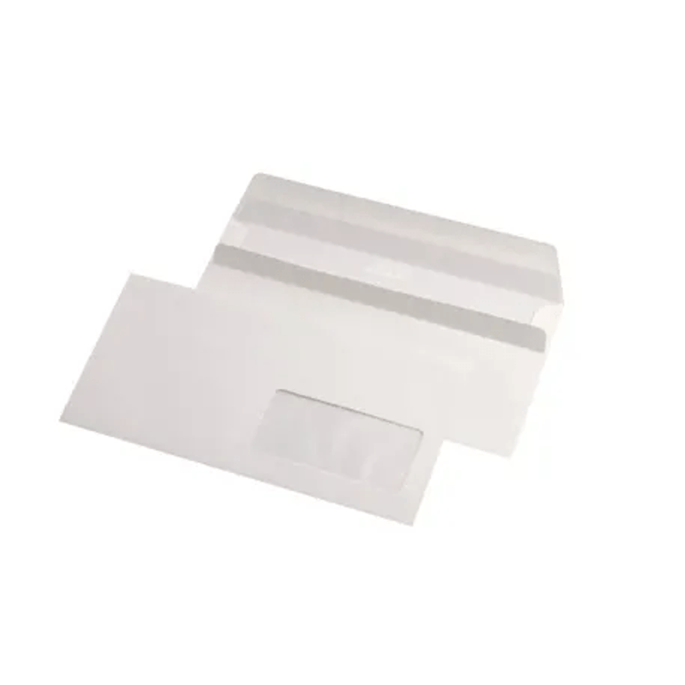 Plic DL 110×220, alb, siliconic fereastra dreapta, 1000buc/cut dacris.net