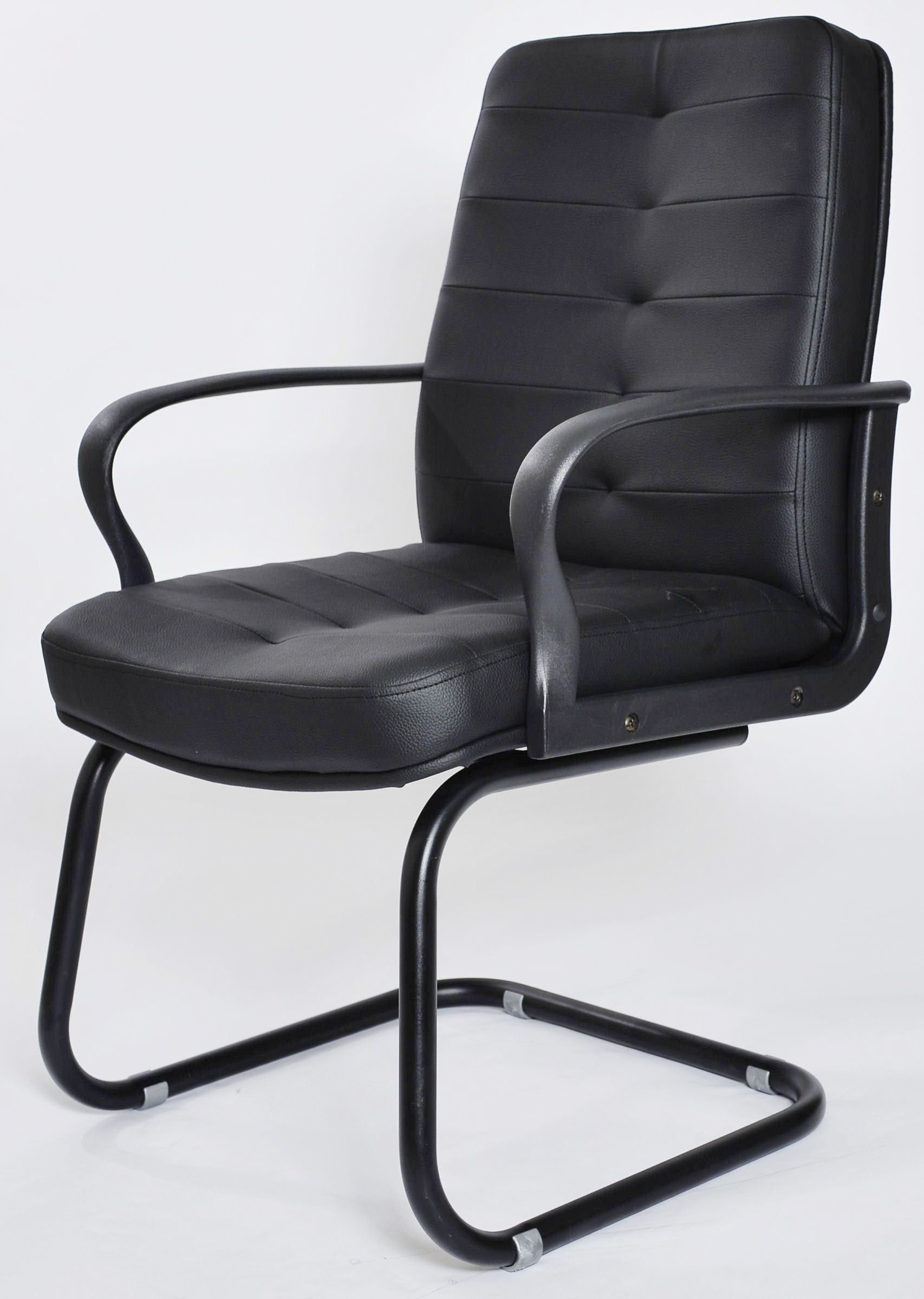 Scaun vizitator cu brate piele eco negru Eva Scaun vizitator Eva piele eco neagra