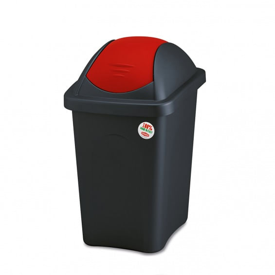 Cos gunoi deseuri selective cu capac batant 60l rosu