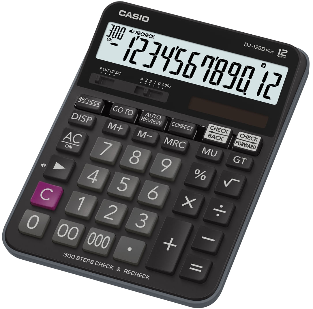 Calculator de birou 12 digits Casio DJ-120D negru Casio imagine 2022 depozituldepapetarie.ro