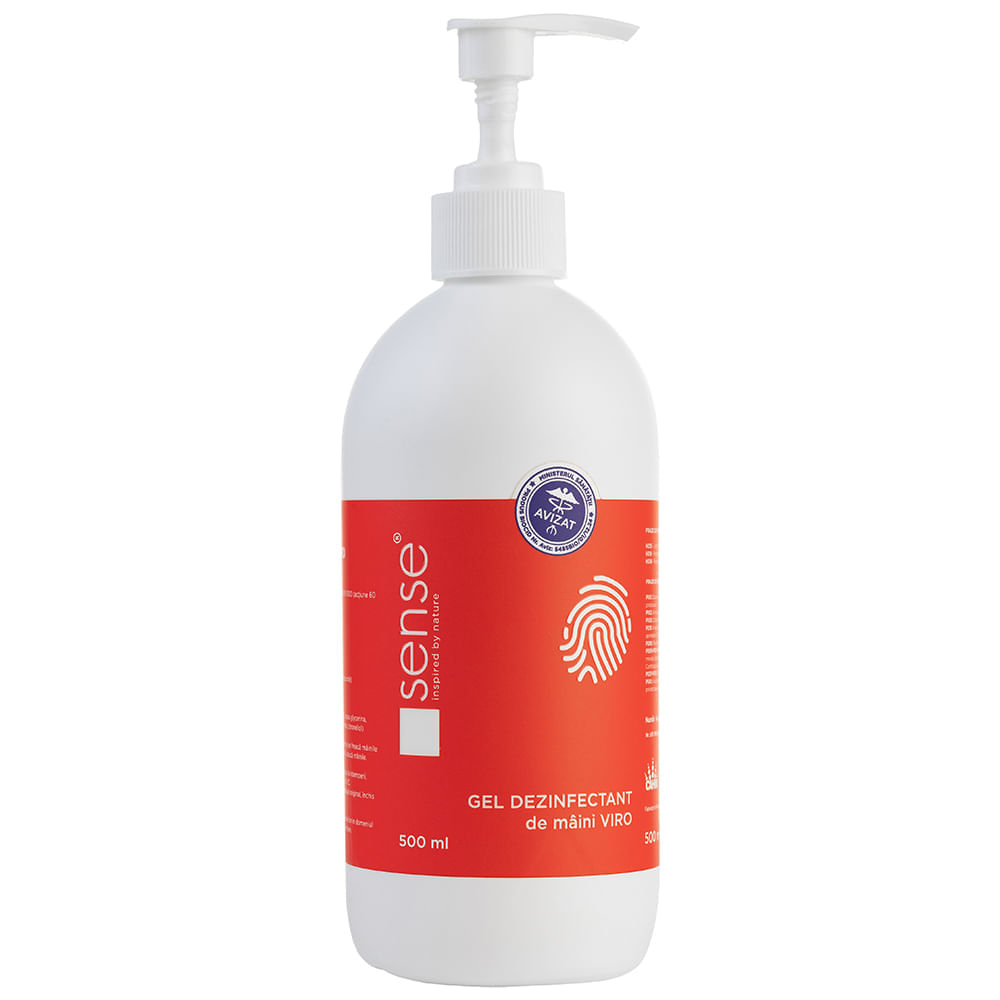 Gel dezinfectant pentru piele cu dozator avizat MS Sense 500 mL Gel dezinfectant 500 mL Sense