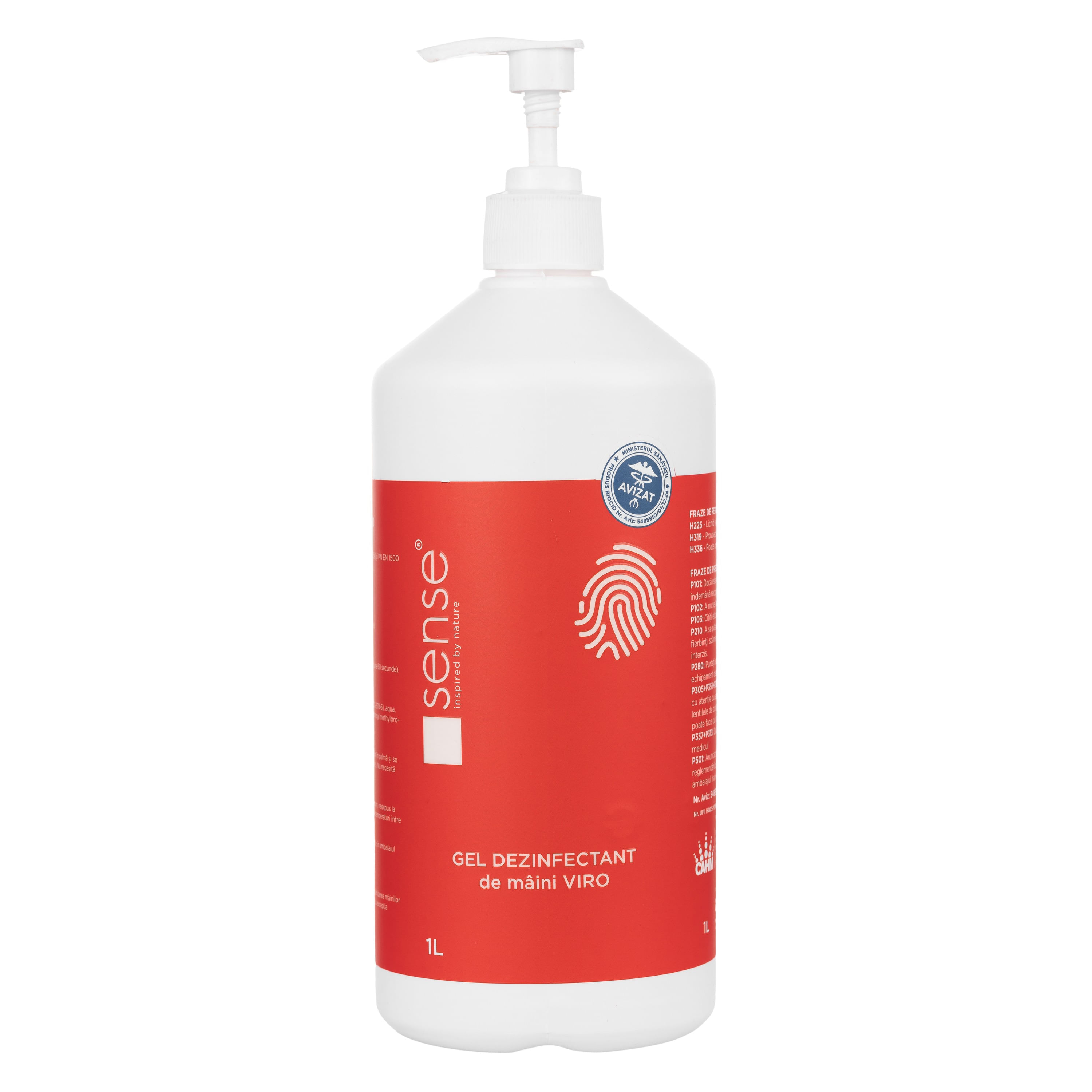 Gel dezinfectant pentru maini cu dispenser avizat MS Sense 1L Gel dezinfectant 1 L Sense