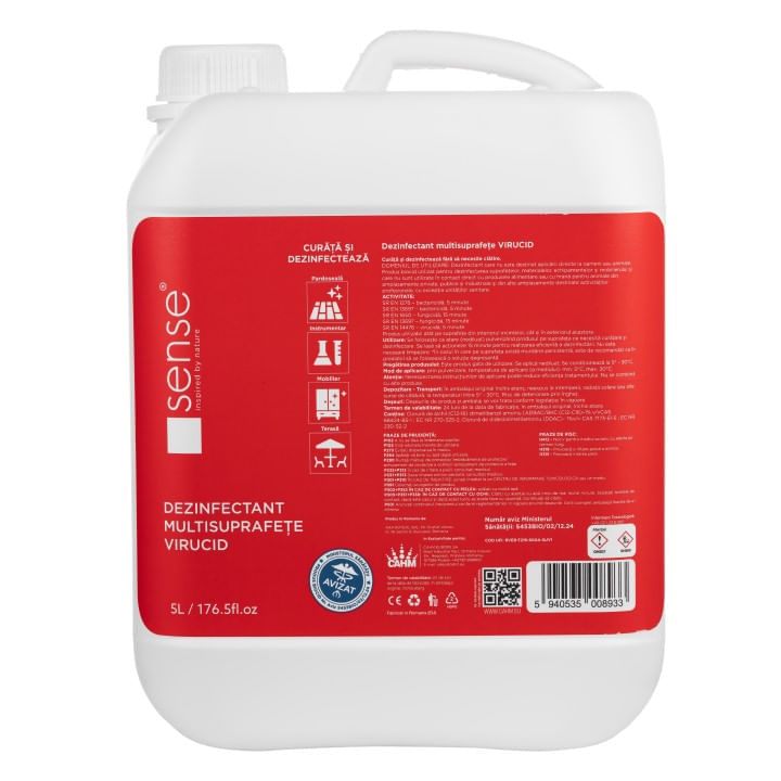 Dezinfectant multisuprafete Sense 5L Dezinfectant multisuprafete 5 L Sense