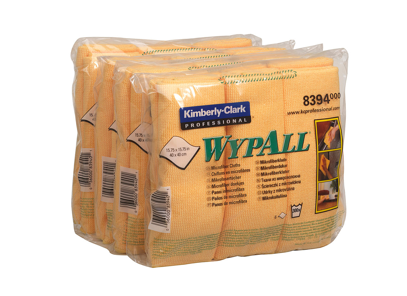 Lavete microfibra galbene wypall, 40x40cm, 6buc