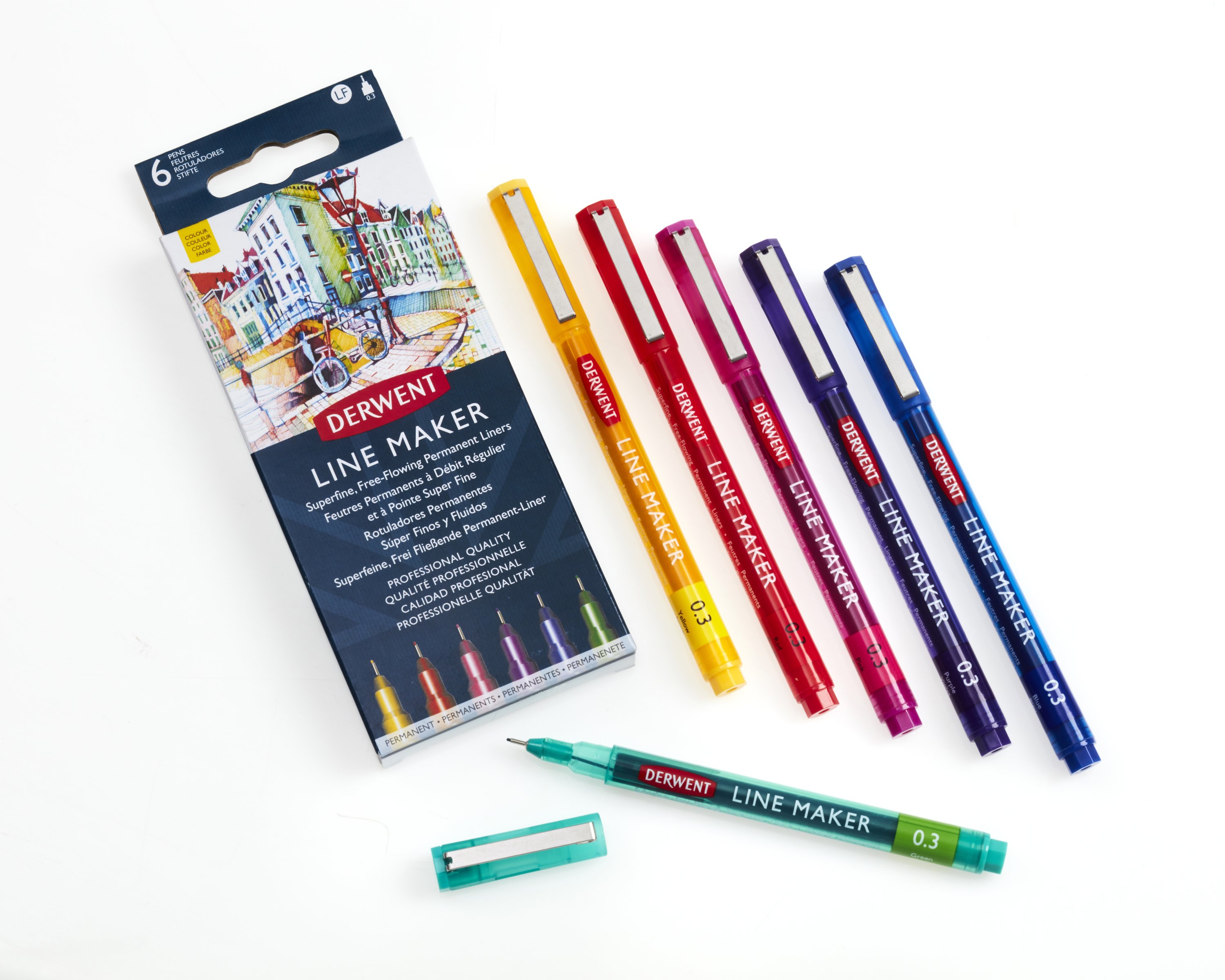 Set 6 linere Derwent Professional diverse culori 0.3 mm