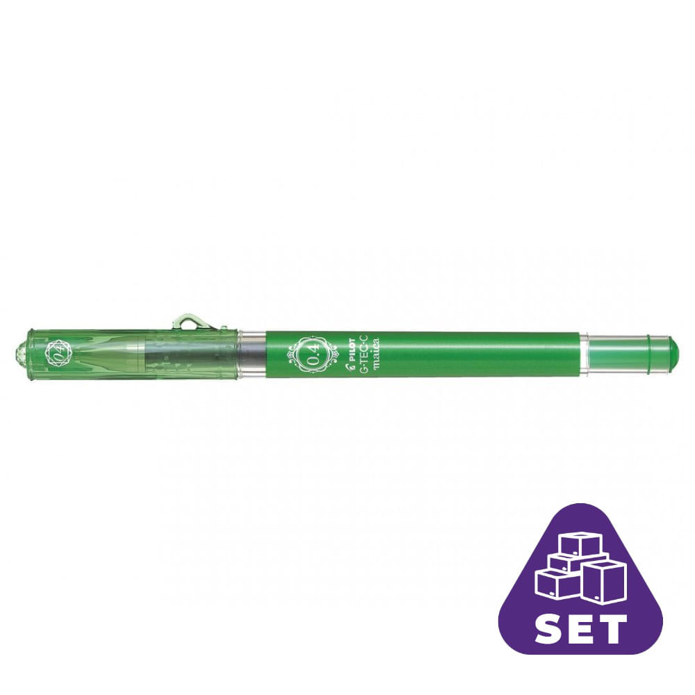 Set 12 rollere cu gel Maica Pilot 0.4 mm varf fin Roller Cu Gel Maica Verde 0.4Mm Pilot 12/Bax