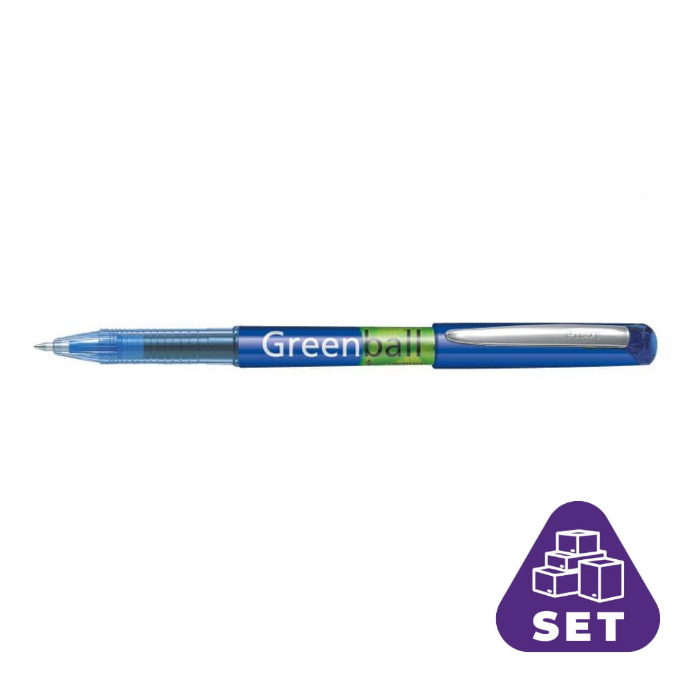 Roller Greenball Begreen Pilot, 0.7 mm, 10 buc/Bax, Albastru