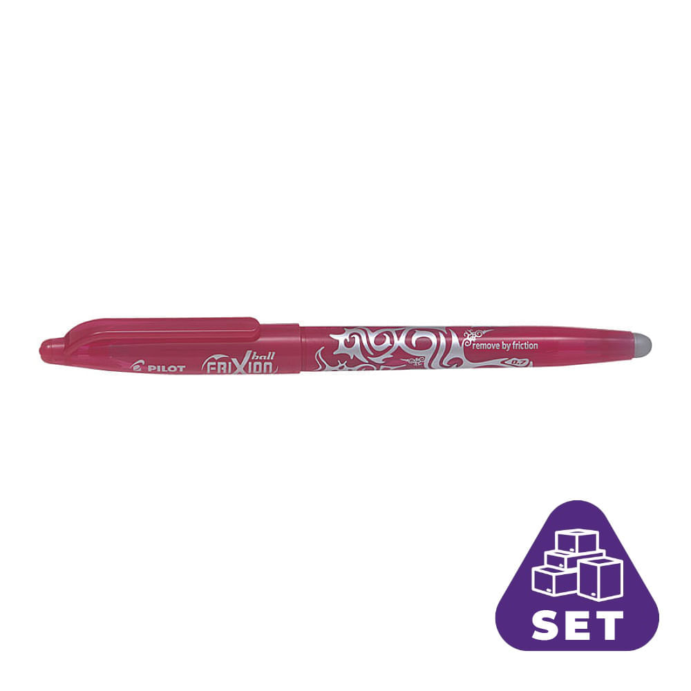 Roller 0.7 vf mediu frixion pilot 12/bax roller pilot frixion ball, 0.7 mm, varf mediu, 12 buc/bax, roz