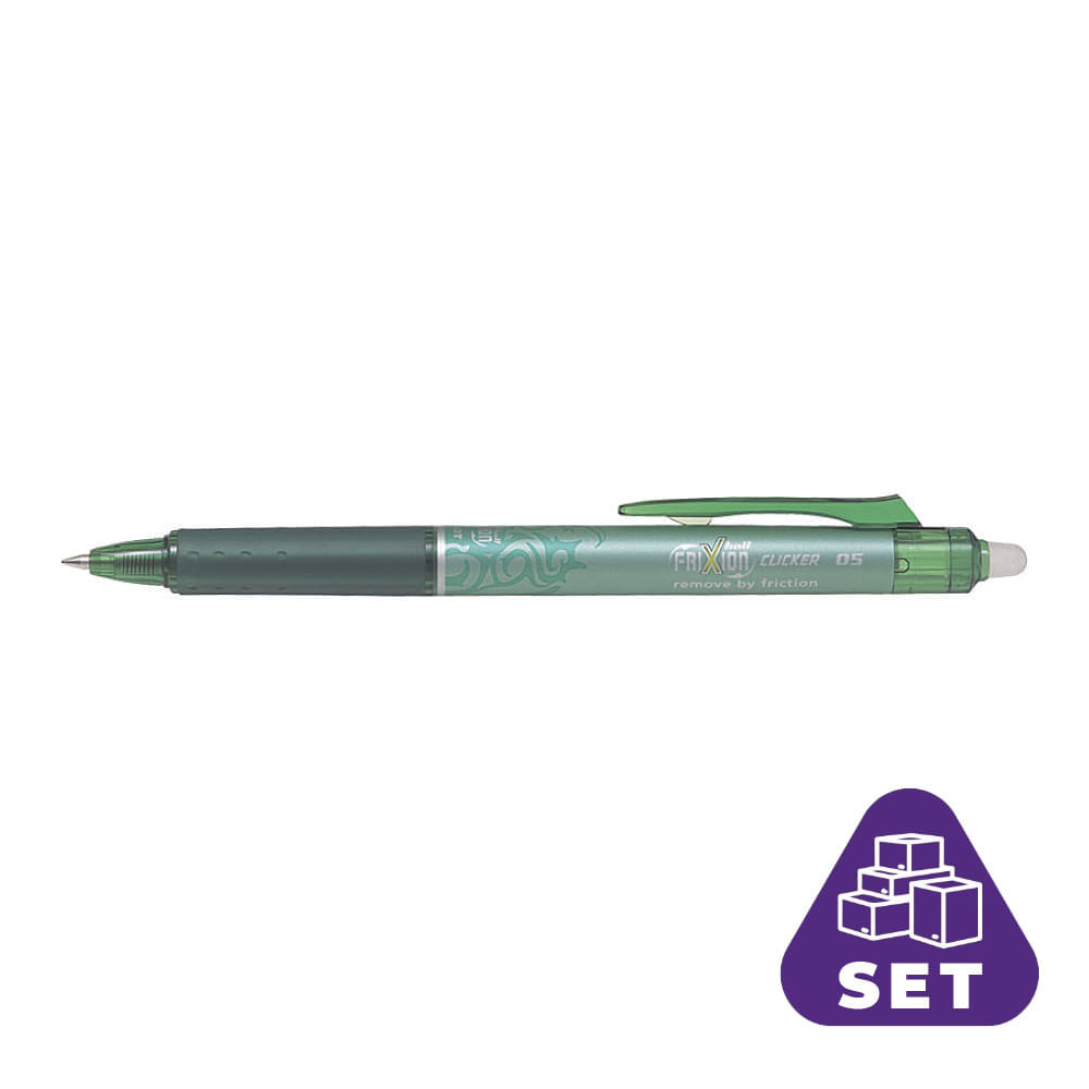 Set 12 rollere Frixion Clicker Pilot 0.5 mm varf fin Roller Frixion Clicker Pilot 0.5 mm 12 buc/bax Verde