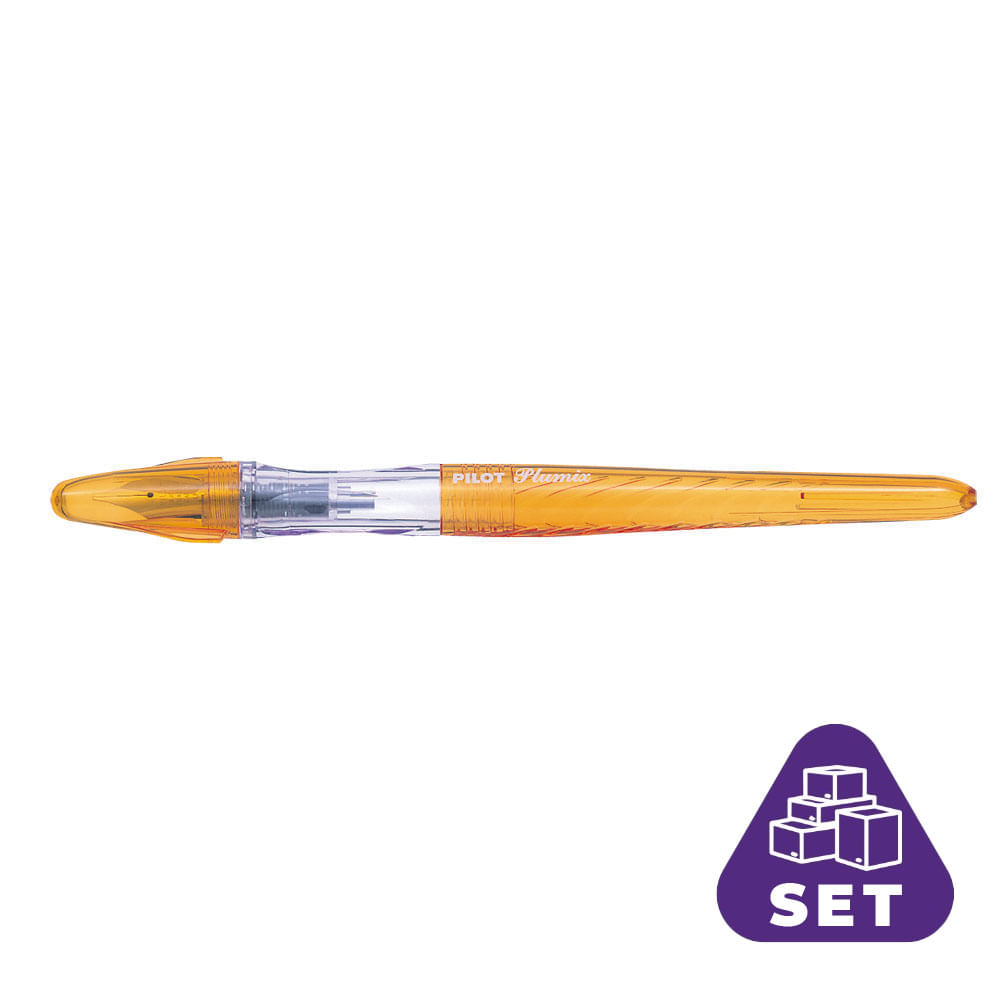 Set 12 stilouri Pluminix Pilot varf mediu corp culori diverse Stilou Pluminix Orange Vf Mediu Pilot 12/Bax