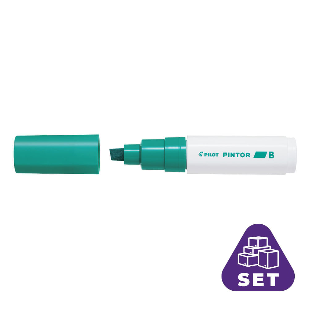 Set 6 markere cu vopsea Pintor B Metalic Pilot 8.0 mm varf tesit Marker Cu Vopsea Pintor Verde Gros Pilot 6/Bax