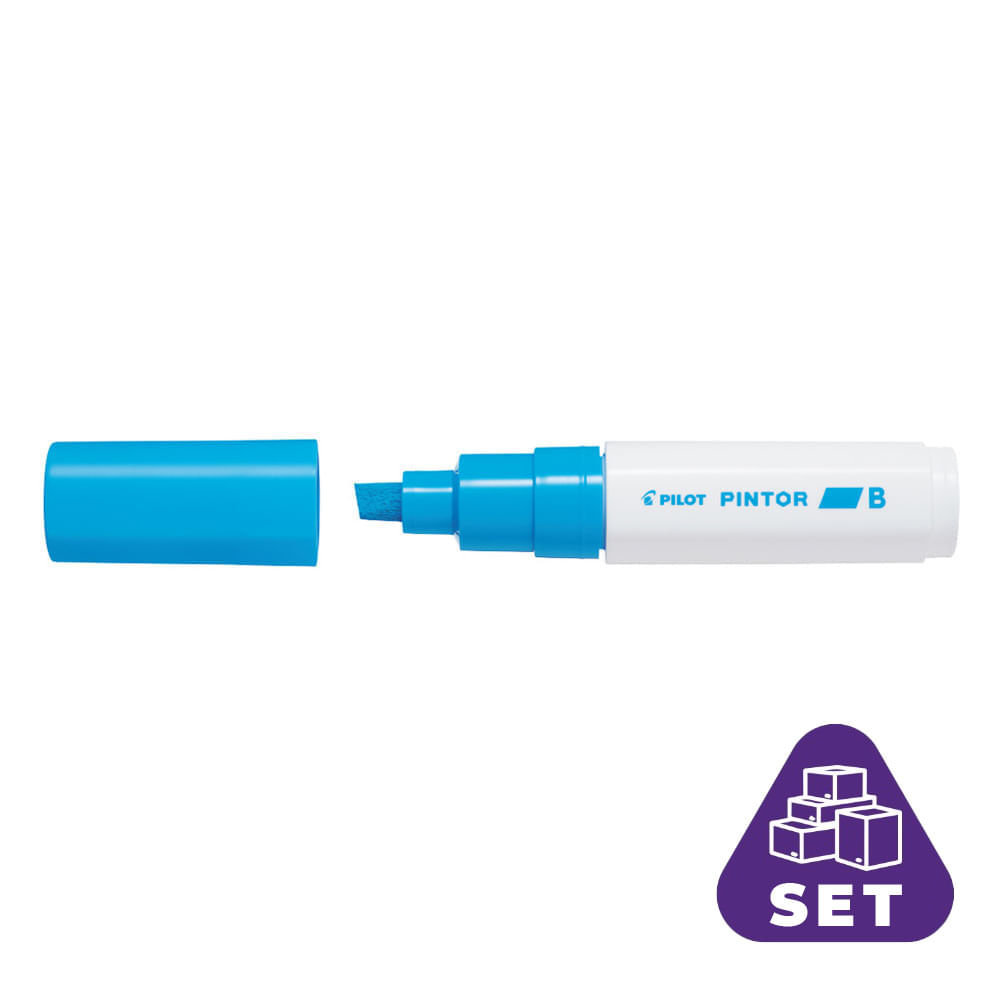 Set 6 markere cu vopsea Pintor B Metalic Pilot 8.0 mm varf tesit Marker Cu Vopsea Pintor Bleu Gros Pilot 6/Bax