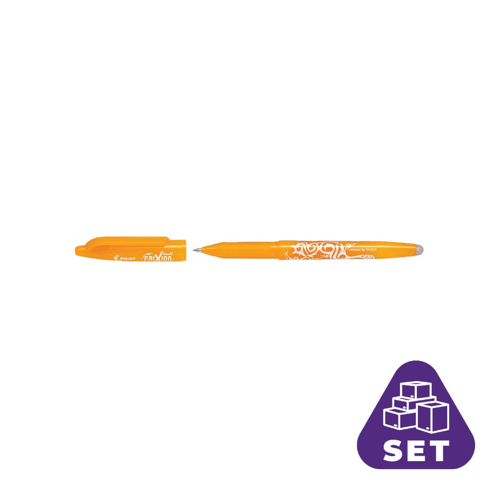 Set 12 rollere Frixion Ball Pilot 0.7 mm varf mediu Roller Frixion Ball 0.7 mm varf mediu 12 buc/bax Apricot Orange