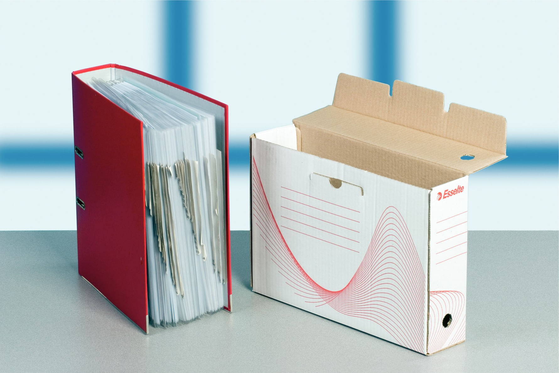 etajere Cutie arhivare carton cotor 80mm alb Esselte