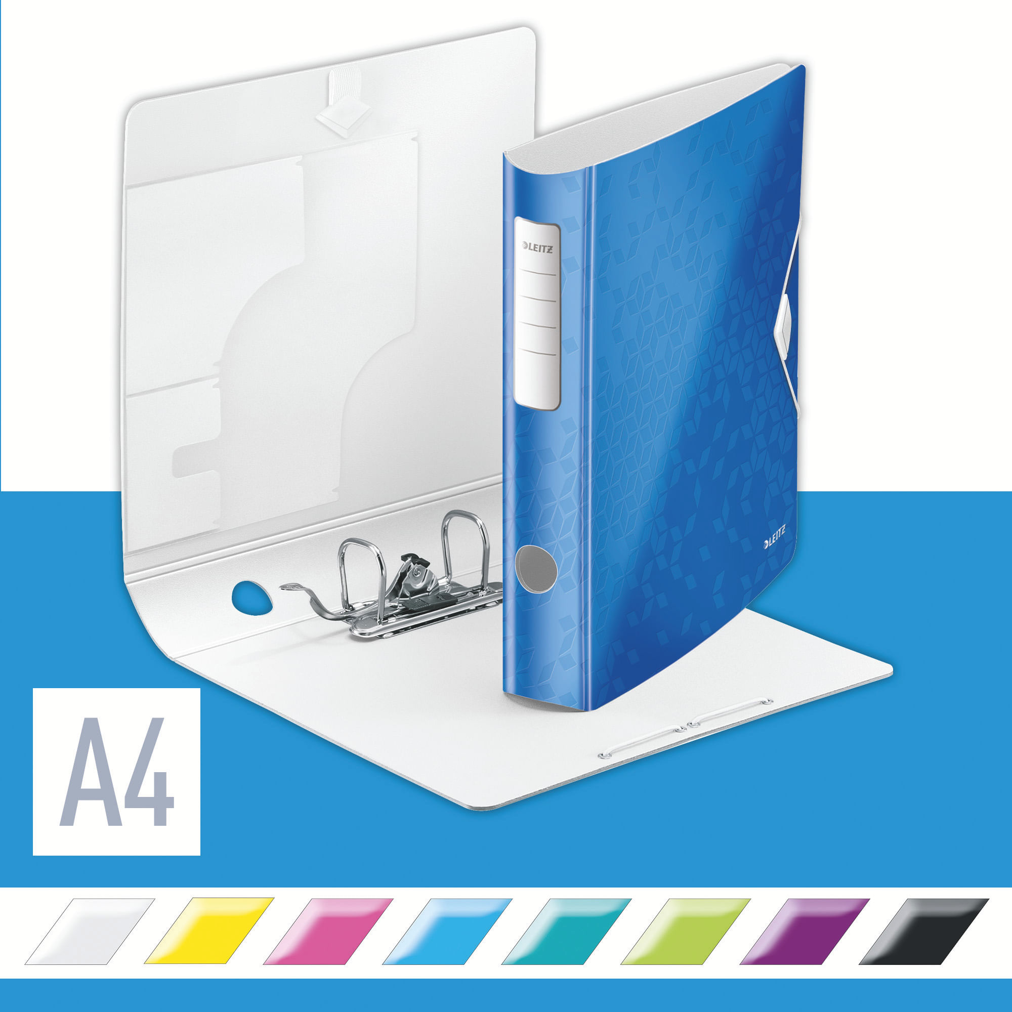 Biblioraft PP A4 6.5 cm Leitz Active WOW 180 Biblioraft Leitz 180 Active WOW polyfoam A4 65 mm albastru