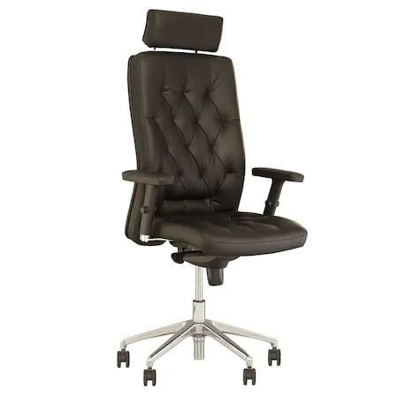 Scaun managerial cu tetiera piele eco negru Vester Scaun managerial piele ECO Vester cu tetiera negru