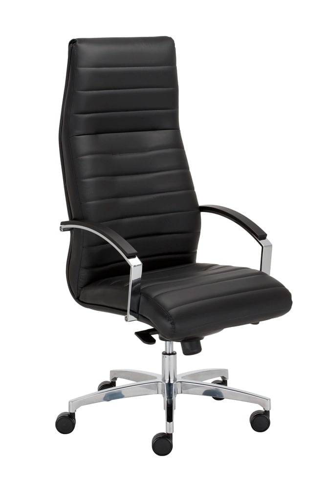 Scaun managerial ergonomic piele eco negru Lyx high back Scaun managerial piele ECO Lyx high back negru