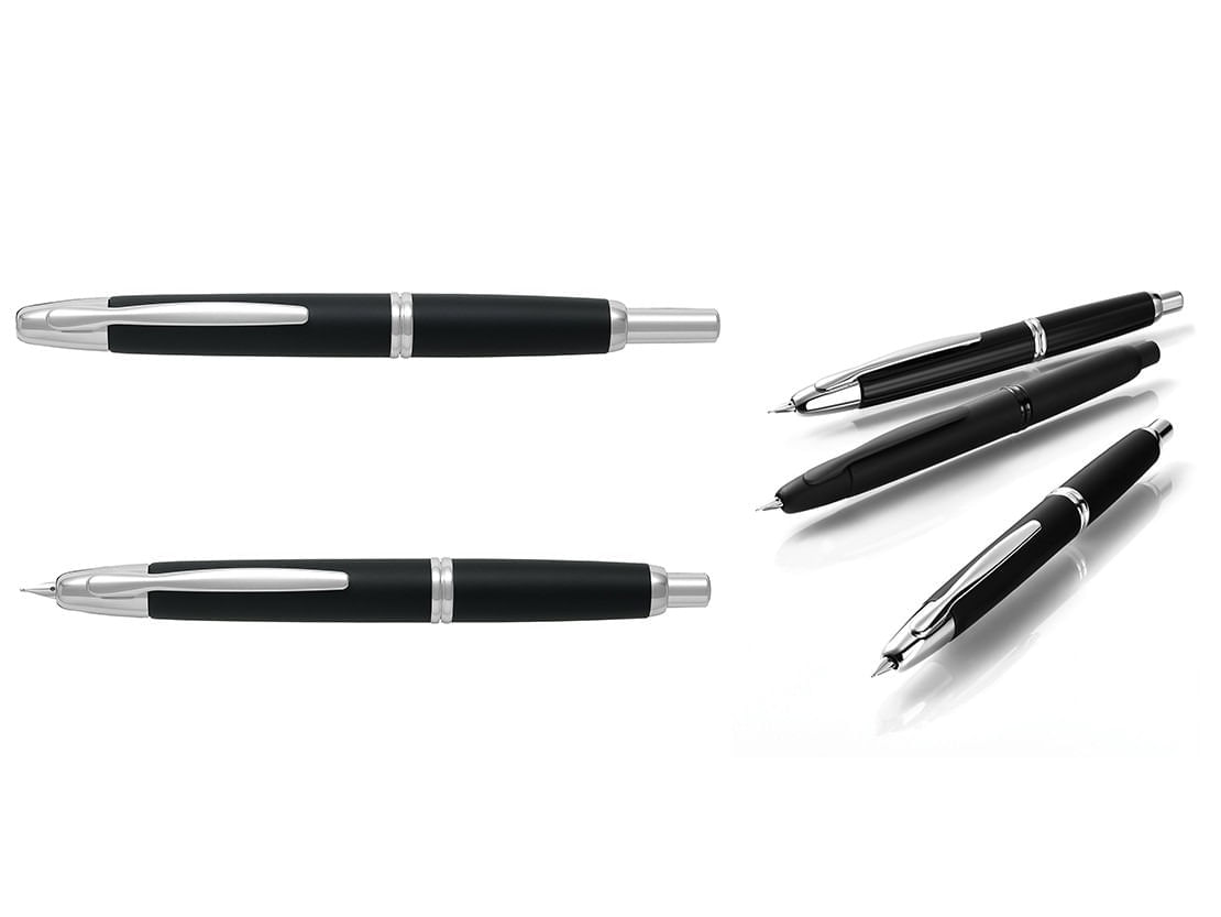 Stilou Capless Rhodium Pilot varf mediu corp negru mat Stilou Pilot Capless Rhodium negru mat varf mediu