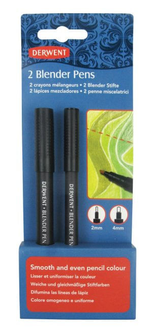 Set 2 markere pentru amestec si estompare Derwent Professional negru Set 2 markere Derwent Professional pentru amestec si estompare varf tip glont 2 si 4 mm blister negru