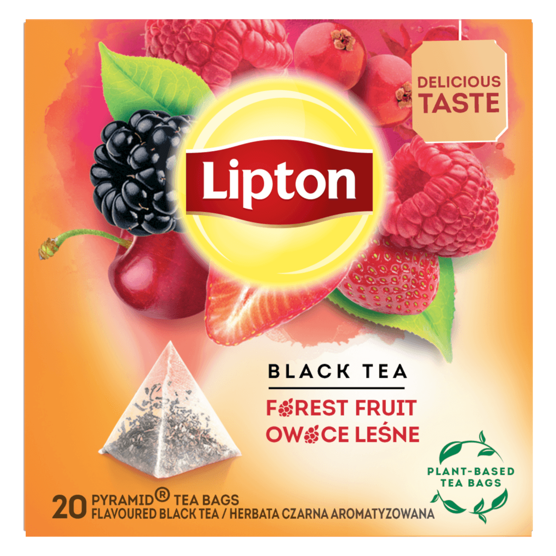 Ceai Lipton Black Flavour, fructe de padure, 20plicuri