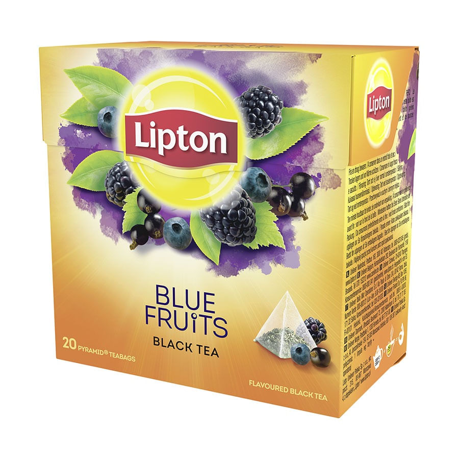 Ceai Lipton Negru, fructe albastre, 20 piramide/cutie