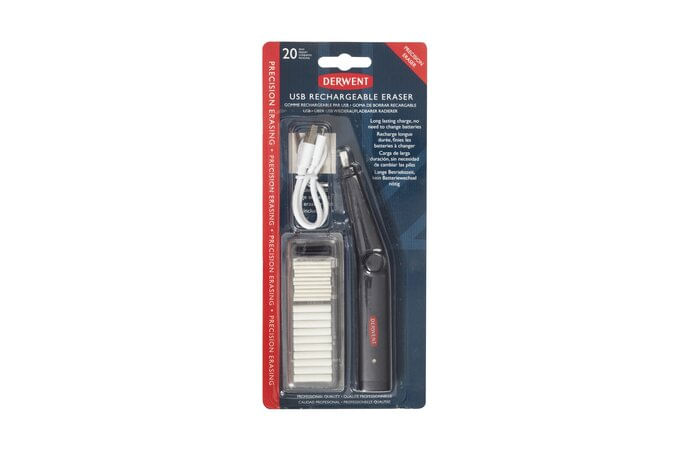 Radiera electrica Derwent raincarcabila USB 20 rezerve incluse neagra Radiera electrica Derwent reincarcabila USB 20 rezerve incluse neagra