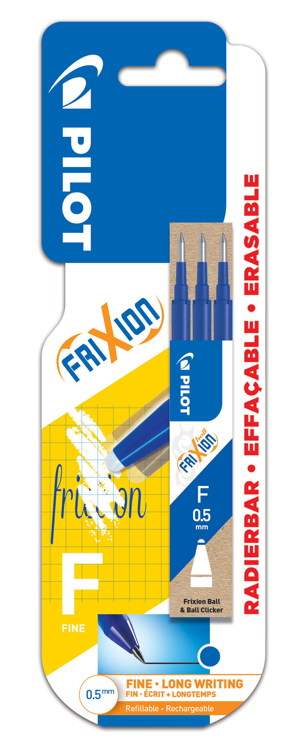 Rezerva roller frixion, 0.5mm, albastra, 3/set, blister