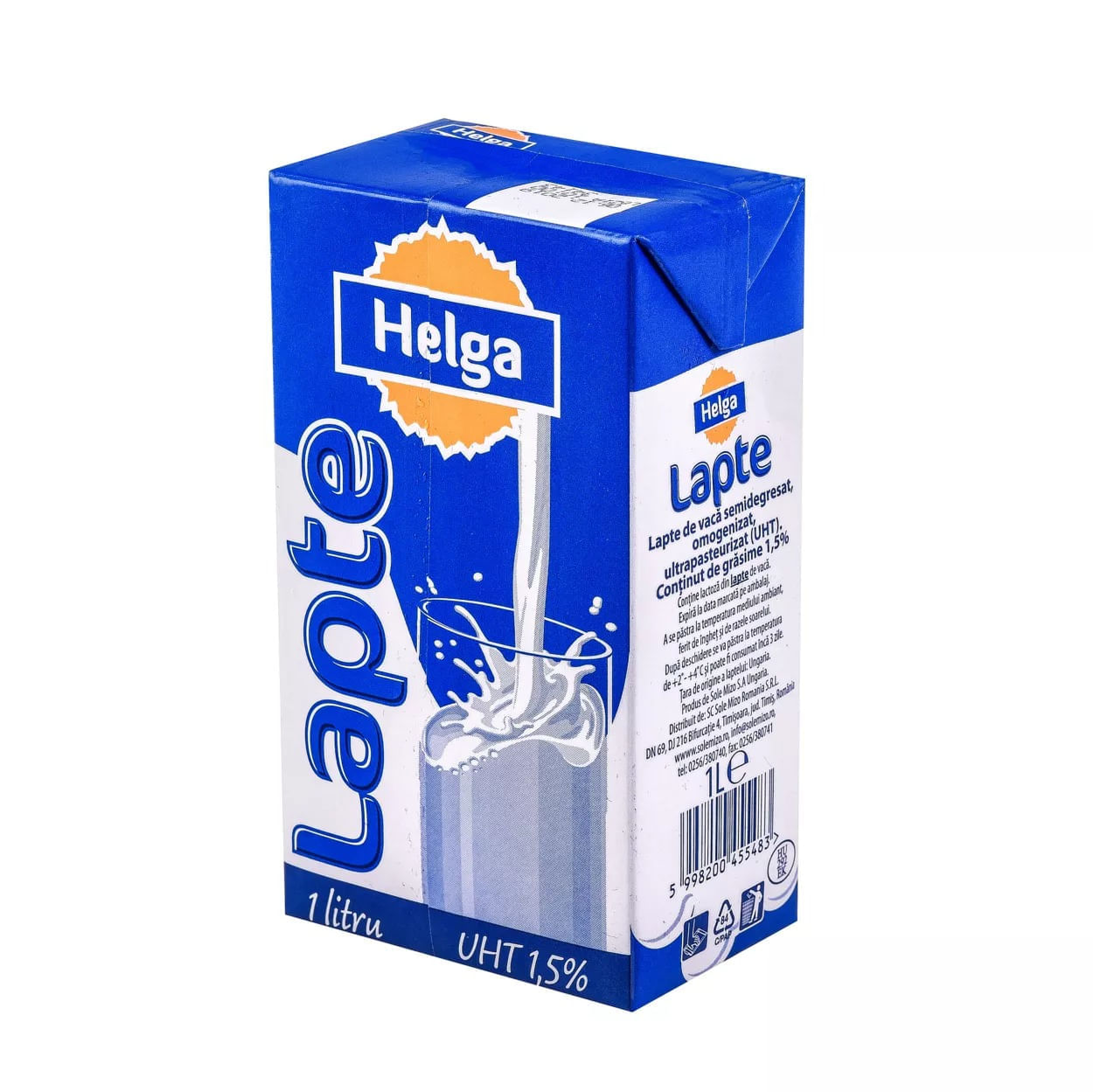 Lapte Helga UHT 1.5% grasime 1L Lapte semidegresat 1.5% grasime 1L