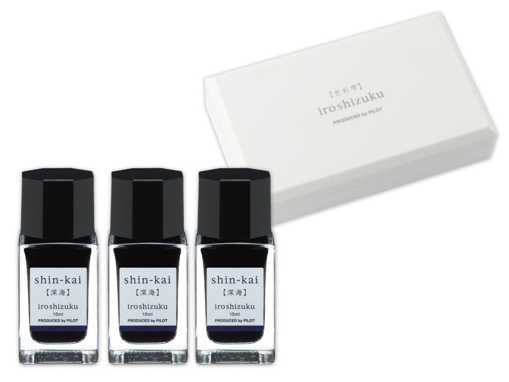 Cerneala Iroshizuku Albastra Shin-Kai 15 ml 3 bucati/set