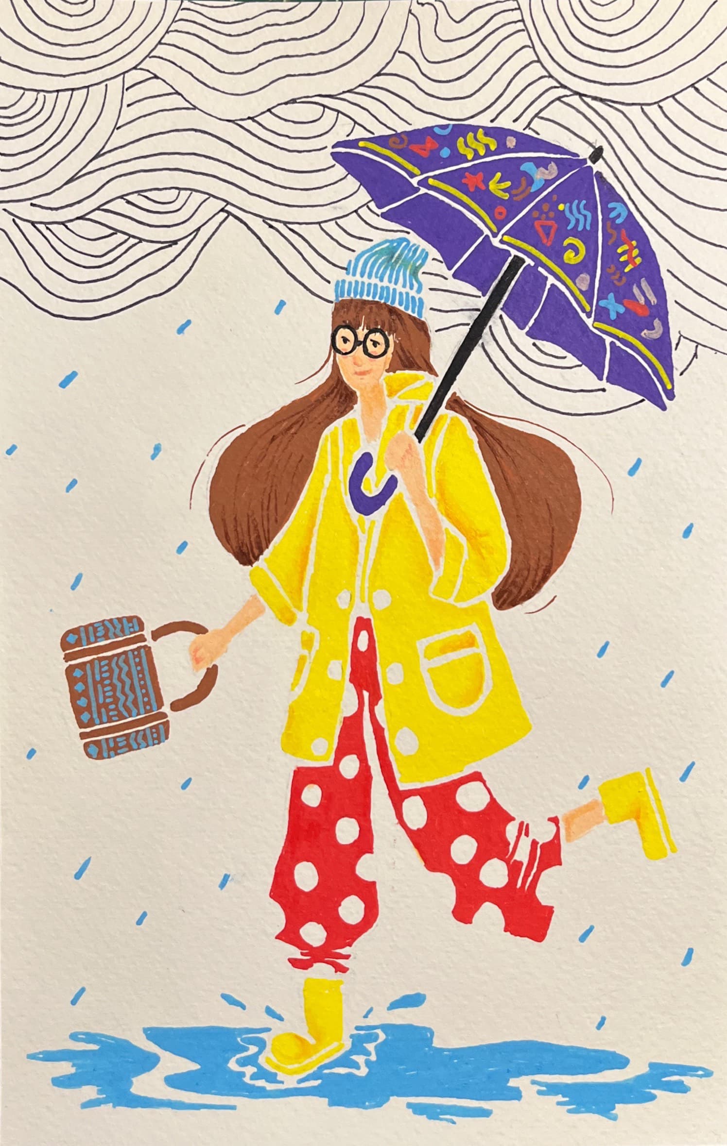 Cartolina Rainy day - Pintor image0