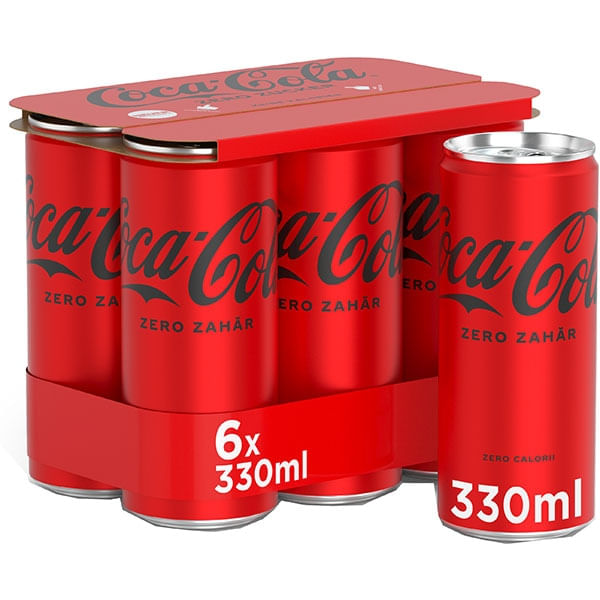 Set 6 doze Coca Cola Zero 330mL Coca Cola imagine 2022 depozituldepapetarie.ro