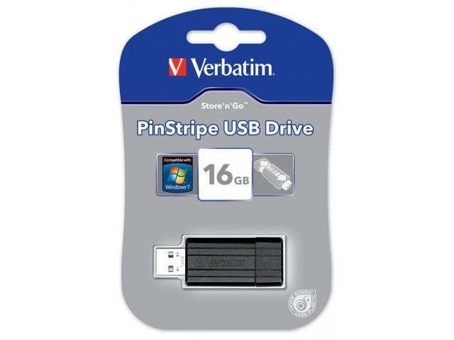 Memorie stick Verbatim usb 16gb pinstripe black image0