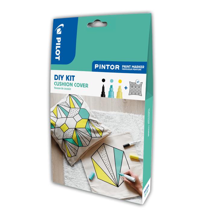 Set markere cu vopsea Pilot Pintor DIY Cushion Cover negru/verde/galben Set Pintor DIY cushion cover