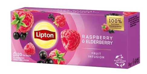 Ceai Lipton fructe zmeura si soc 20 plicuri