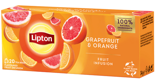 Ceai Lipton de grapefruit si portocala 20 plicuri