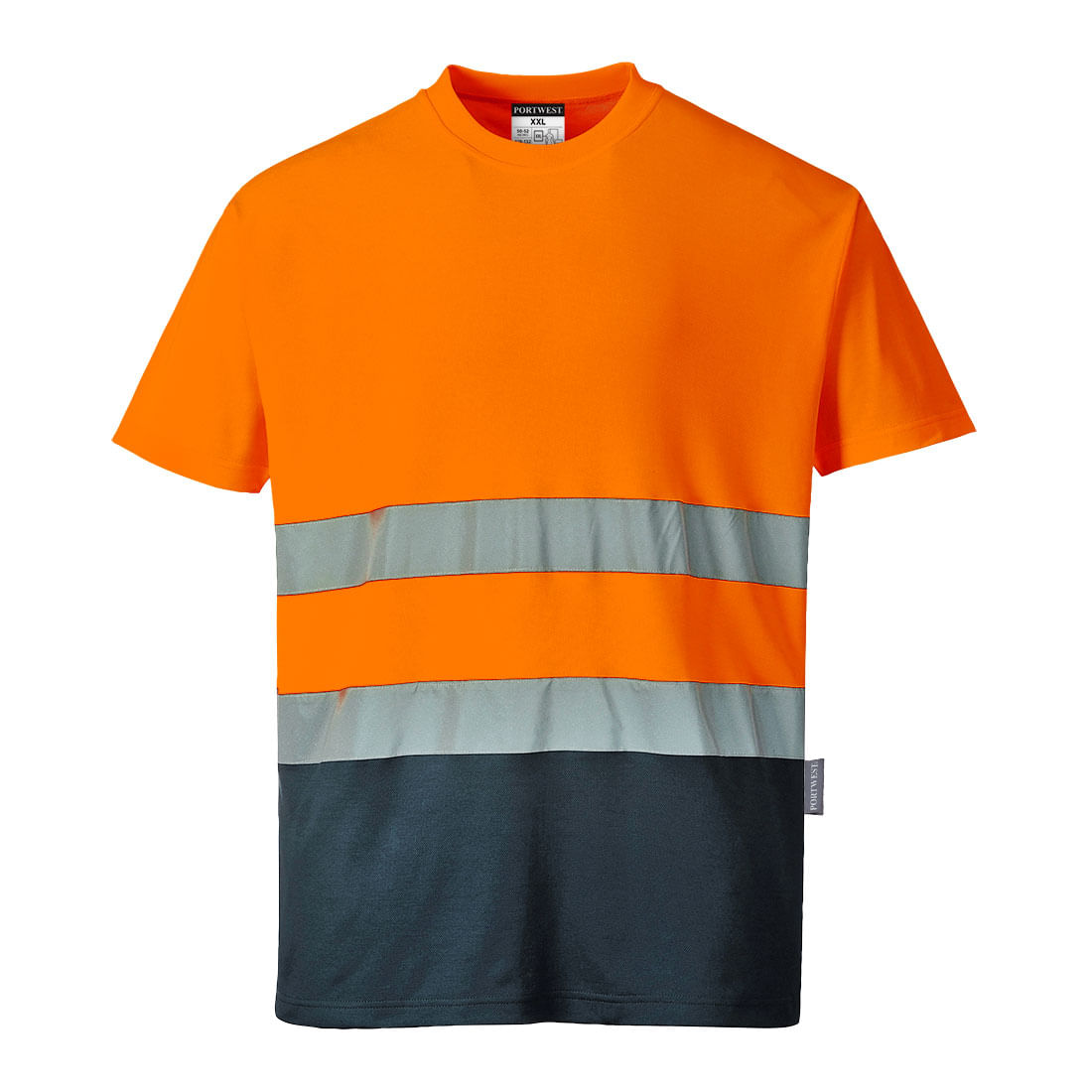 Tricou protectie reflectorizant portocaliu/navy Portwest Hi-Vis Marime M dacris.net imagine 2022 depozituldepapetarie.ro