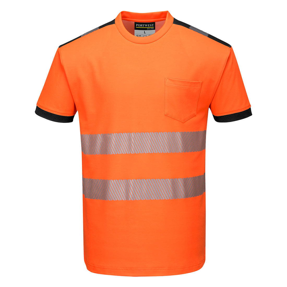 Tricou protectie reflectorizant portocaliu/negru Portwest Hi-Vis Marime M