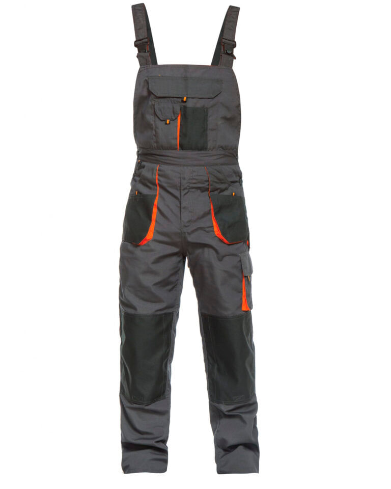 Pantaloni de protectie cu pieptar negru Rhino Atlas Marime L