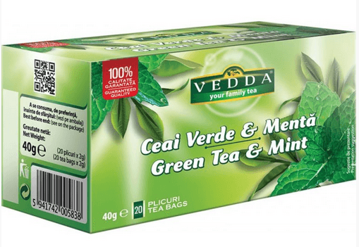 Ceai Vedda verde&menta 20x2g plicuri Ceai Vedda verde&menta 20 plicuri x 2g dacris.net imagine 2022 depozituldepapetarie.ro