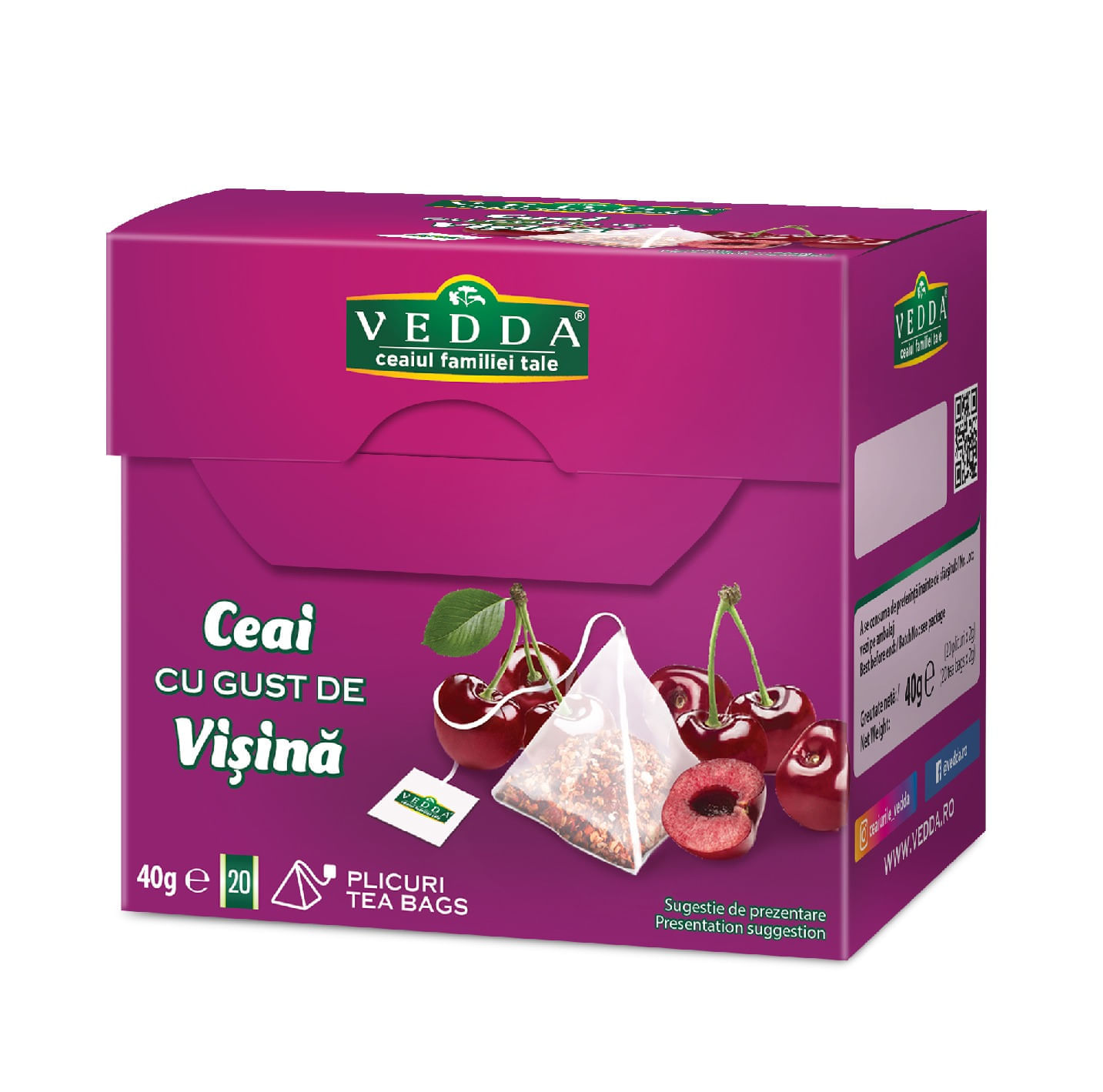 Ceai Vedda visine 20x2g piramide Ceai Vedda visine 20 piramide x 2g