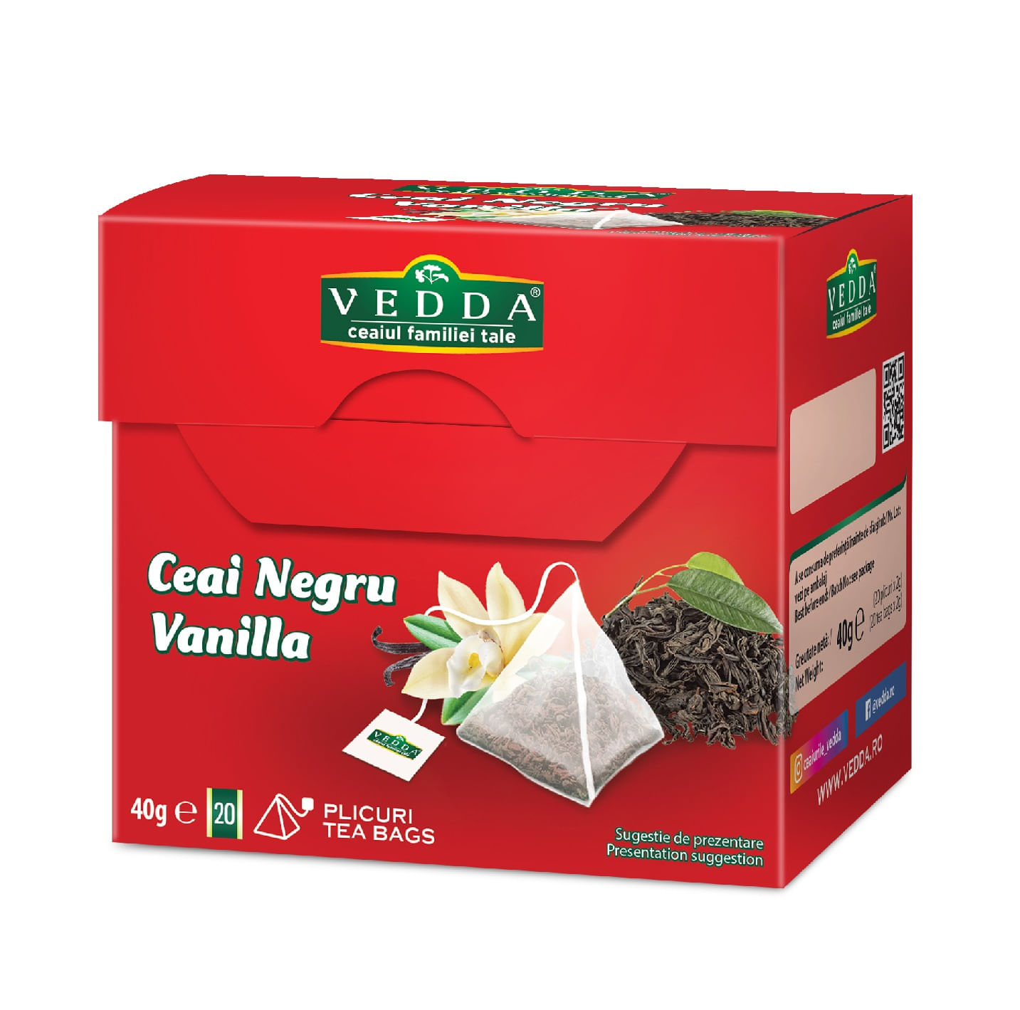 Ceai Vedda negru vanilla 20x2g piramide dacris.net imagine 2022 depozituldepapetarie.ro