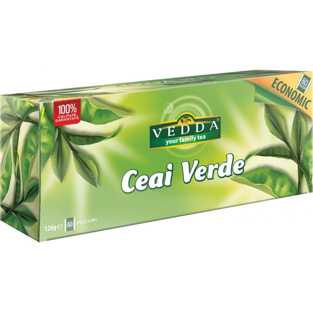Ceai Vedda verde 80plicuri x 1.5g pachet economic dacris.net imagine 2022 depozituldepapetarie.ro