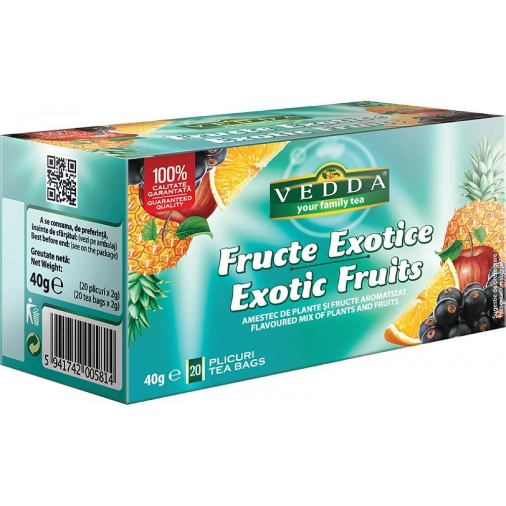 Ceai Vedda fructe exotice 100plicuri x 1.5g pachet economic dacris.net imagine 2022 depozituldepapetarie.ro